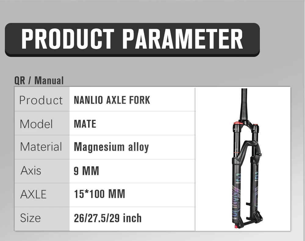 NANLIO X7 MTB Air Suspension Fork — Up to 140mm Travel