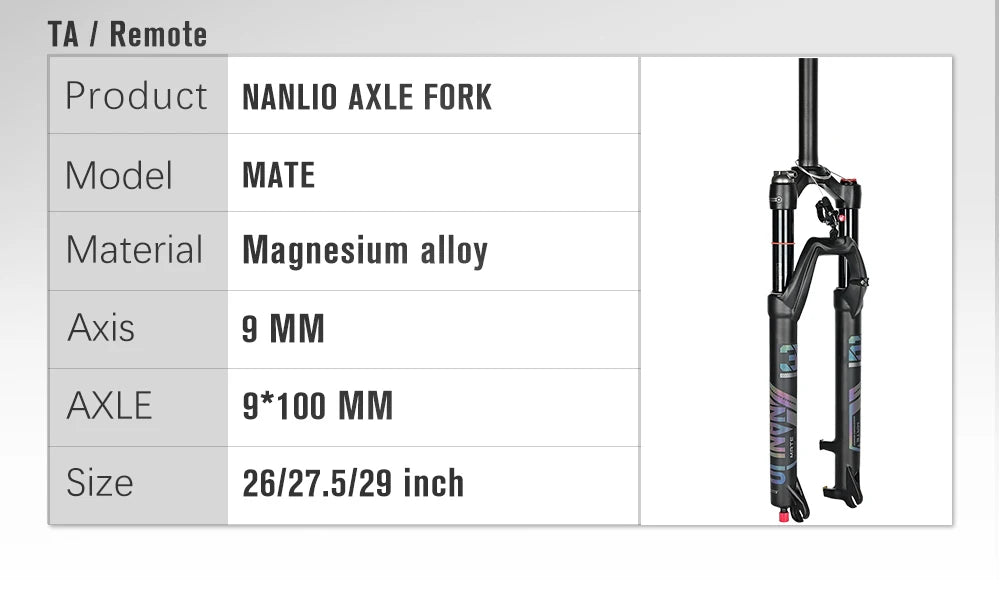 NANLIO X7 MTB Air Suspension Fork — Up to 140mm Travel