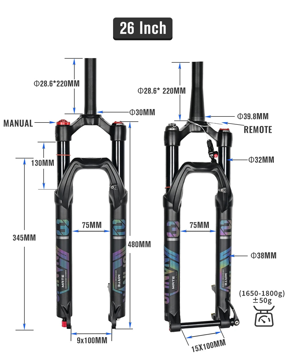 NANLIO X7 MTB Air Suspension Fork — Up to 140mm Travel
