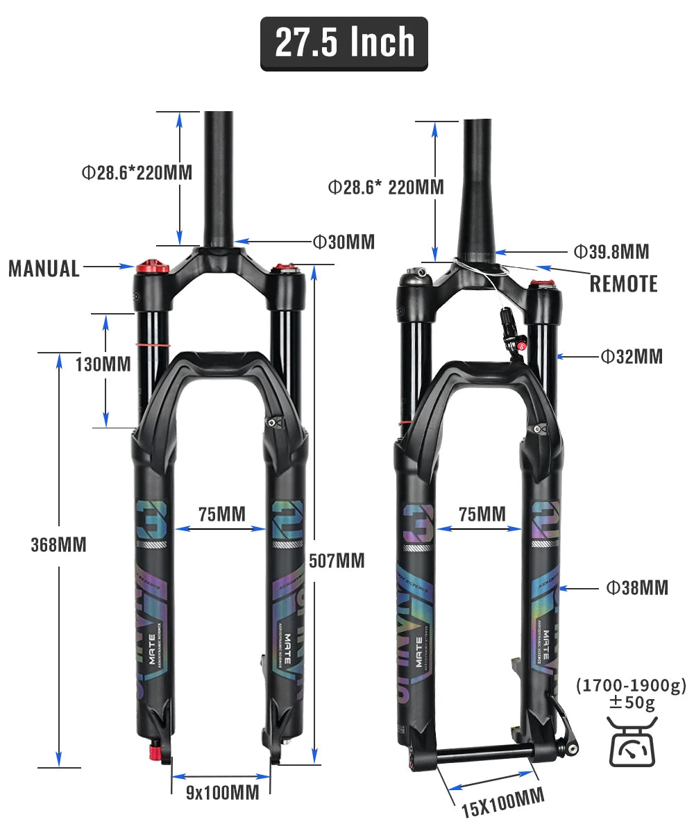 NANLIO X7 MTB Air Suspension Fork — Up to 140mm Travel