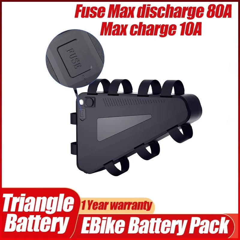 48v 52v 72v Triangle EBike battery 30ah 40ah 50ah 60ah lithium battery 2000w 3000w