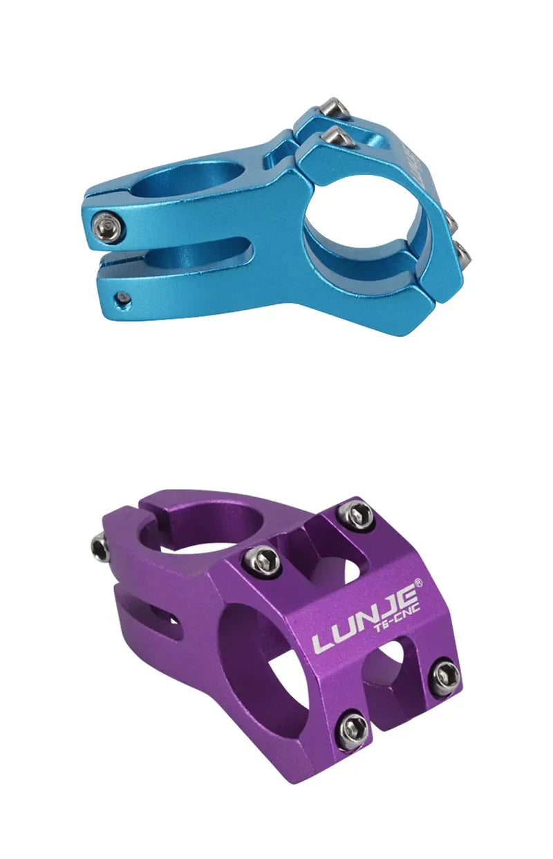 LUNJE MTB Short Handlebar Stem — 45mm, Fits 25.4mm & 31.8mm Handlebars