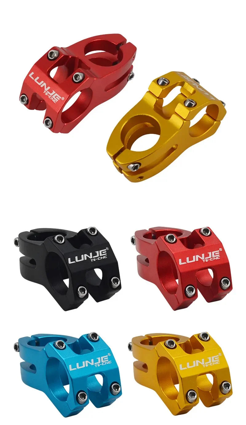 LUNJE MTB Short Handlebar Stem — 45mm, Fits 25.4mm & 31.8mm Handlebars