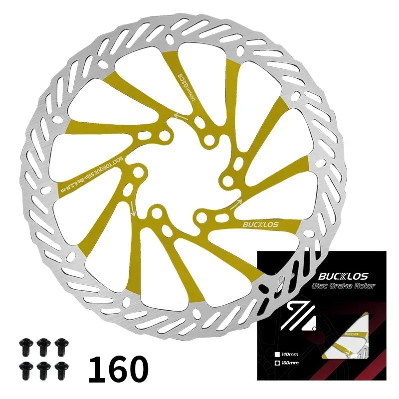 BUCKLOS Ultralight MTB Hydraulic Disc Brake Rotor — 160/180/203mm with 6 Bolts
