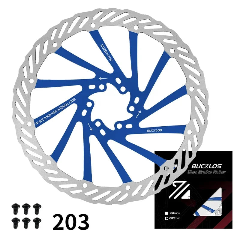 BUCKLOS Ultralight MTB Hydraulic Disc Brake Rotor — 160/180/203mm with 6 Bolts