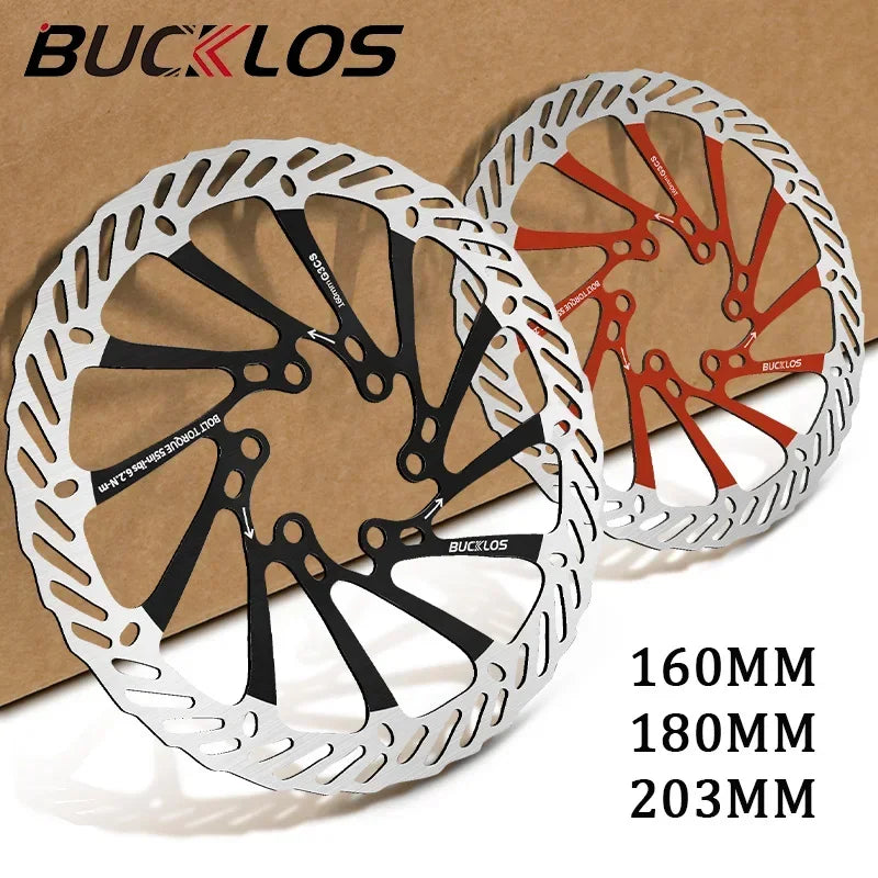 BUCKLOS Ultralight MTB Hydraulic Disc Brake Rotor — 160/180/203mm with 6 Bolts