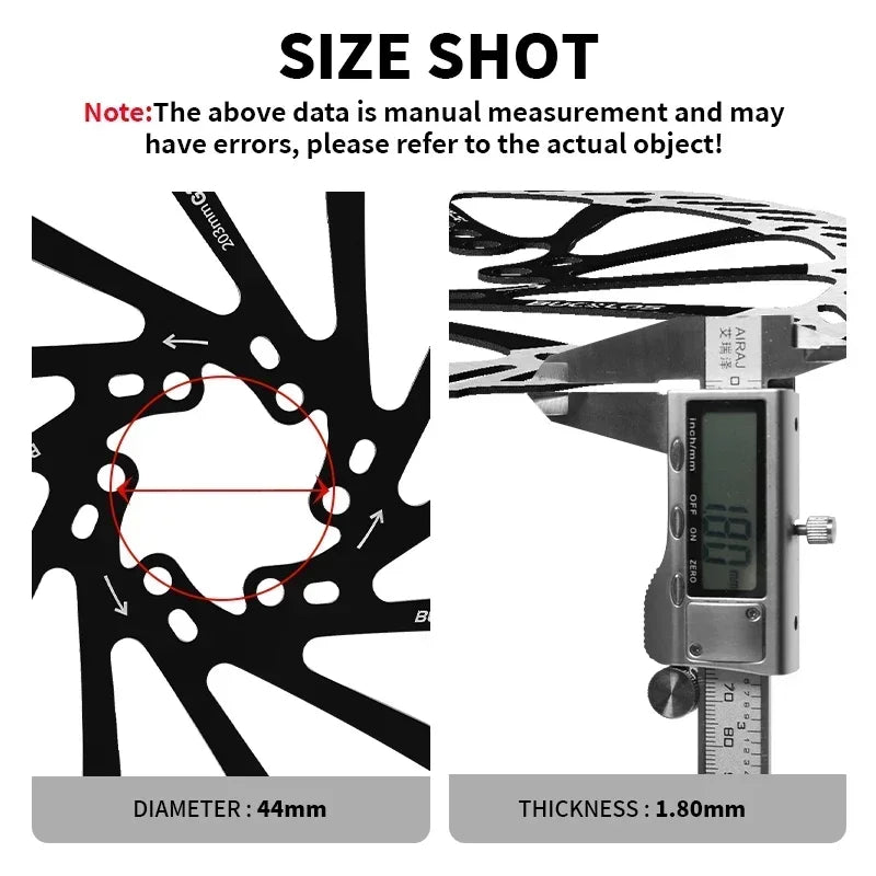 BUCKLOS Ultralight MTB Hydraulic Disc Brake Rotor — 160/180/203mm with 6 Bolts
