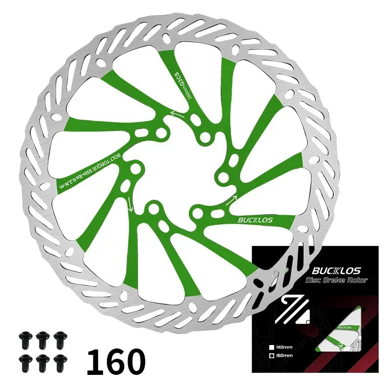 BUCKLOS Ultralight MTB Hydraulic Disc Brake Rotor — 160/180/203mm with 6 Bolts
