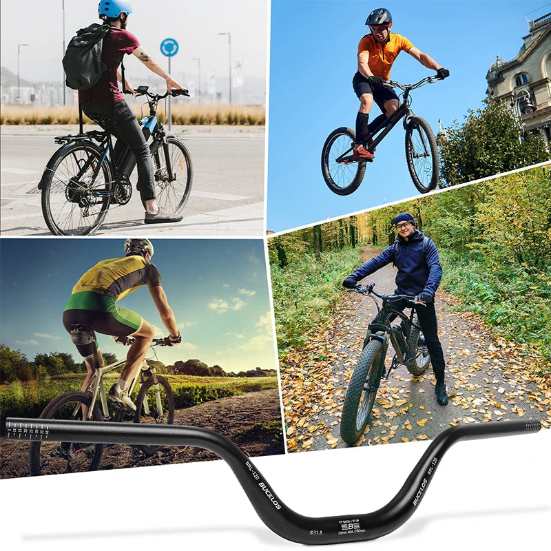 BUCKLOS MTB Riser Handlebar 31.8mm, 720/780mm, 30-120mm Rise, Aluminum Alloy