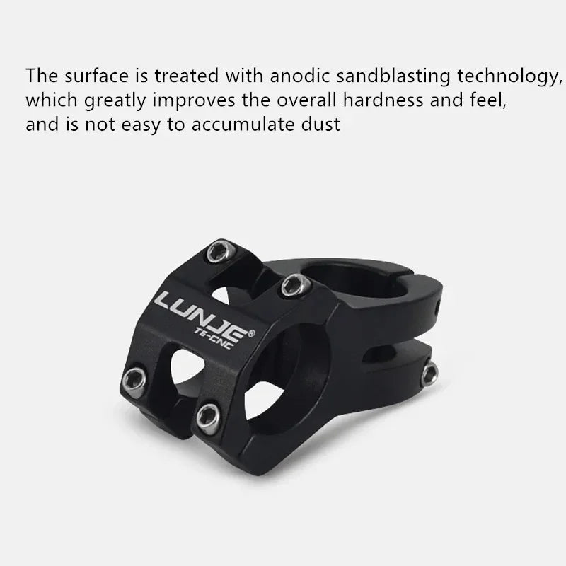 LUNJE MTB Short Handlebar Stem — 45mm, Fits 25.4mm & 31.8mm Handlebars