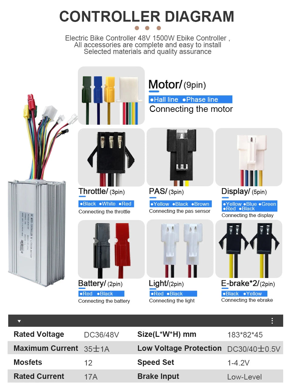 48V 1500W Rear Hub Motor E-Bike Conversion Kit