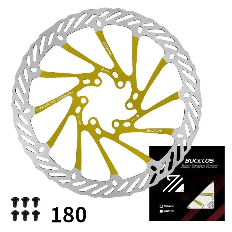 BUCKLOS Ultralight MTB Hydraulic Disc Brake Rotor — 160/180/203mm with 6 Bolts