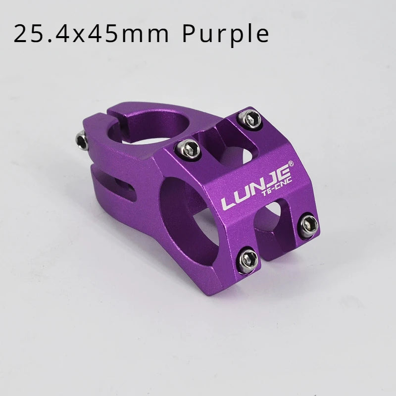 LUNJE MTB Short Handlebar Stem — 45mm, Fits 25.4mm & 31.8mm Handlebars