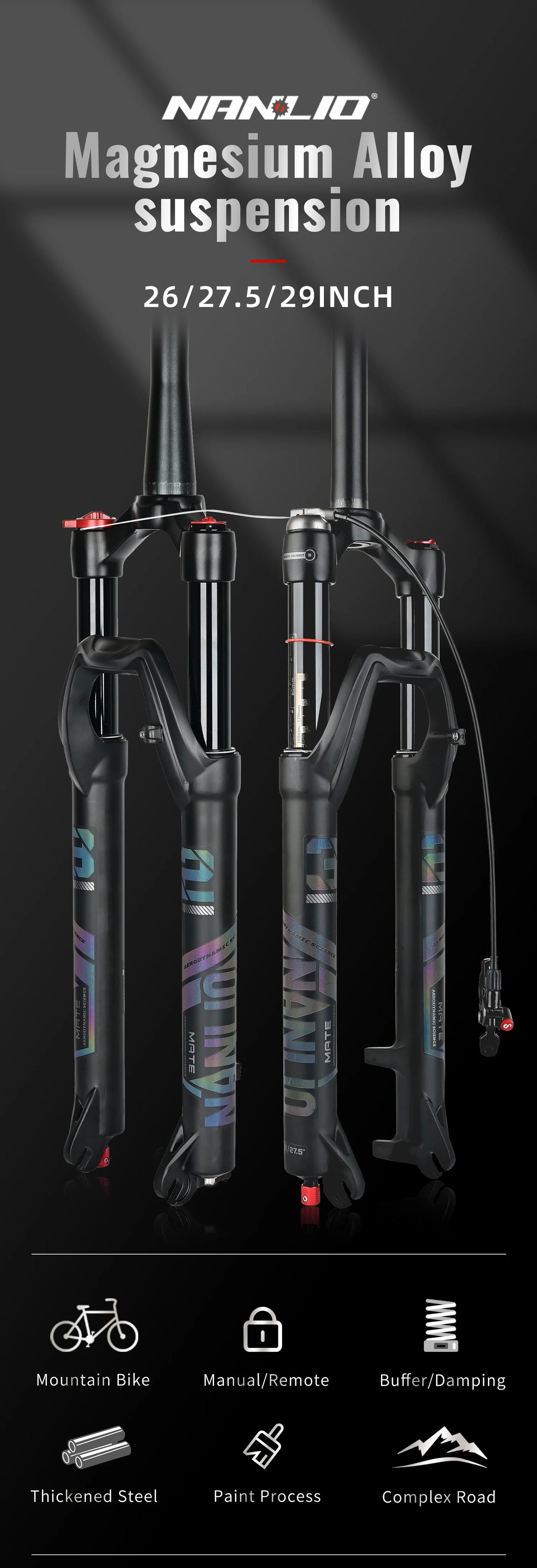 NANLIO X7 MTB Air Suspension Fork — Up to 140mm Travel