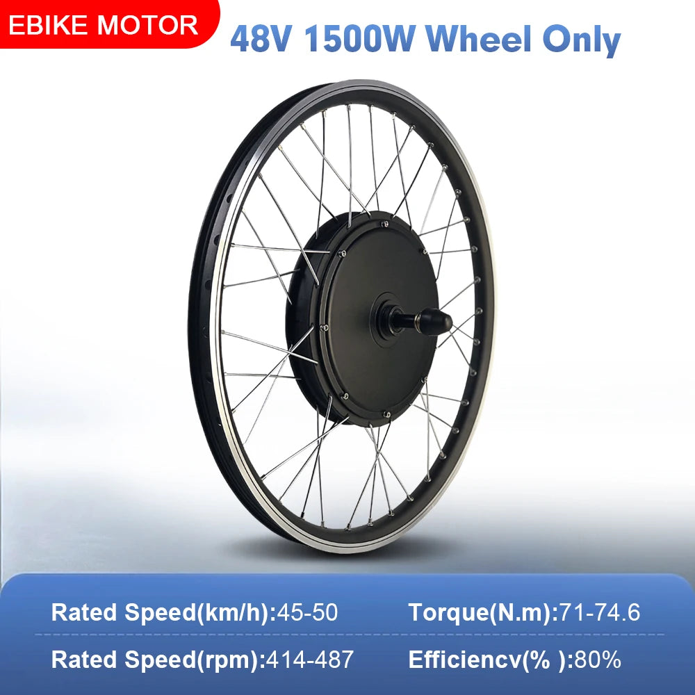 48V 1500W Rear Hub Motor E-Bike Conversion Kit