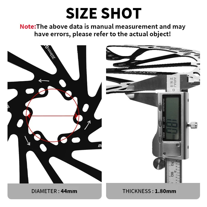 BUCKLOS Ultralight MTB Hydraulic Disc Brake Rotor — 160/180/203mm with 6 Bolts