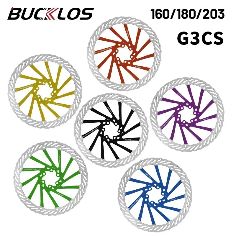 BUCKLOS Ultralight MTB Hydraulic Disc Brake Rotor — 160/180/203mm with 6 Bolts