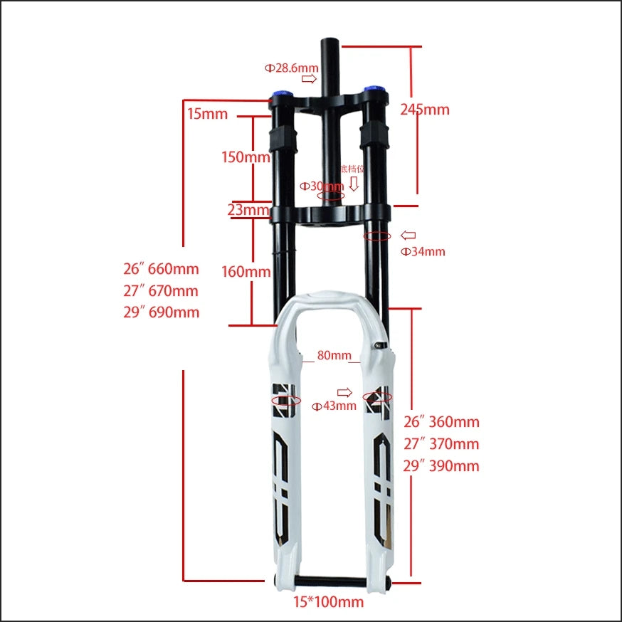 Happy Badger 34mm Dual Crown Air Fork — 160mm Travel