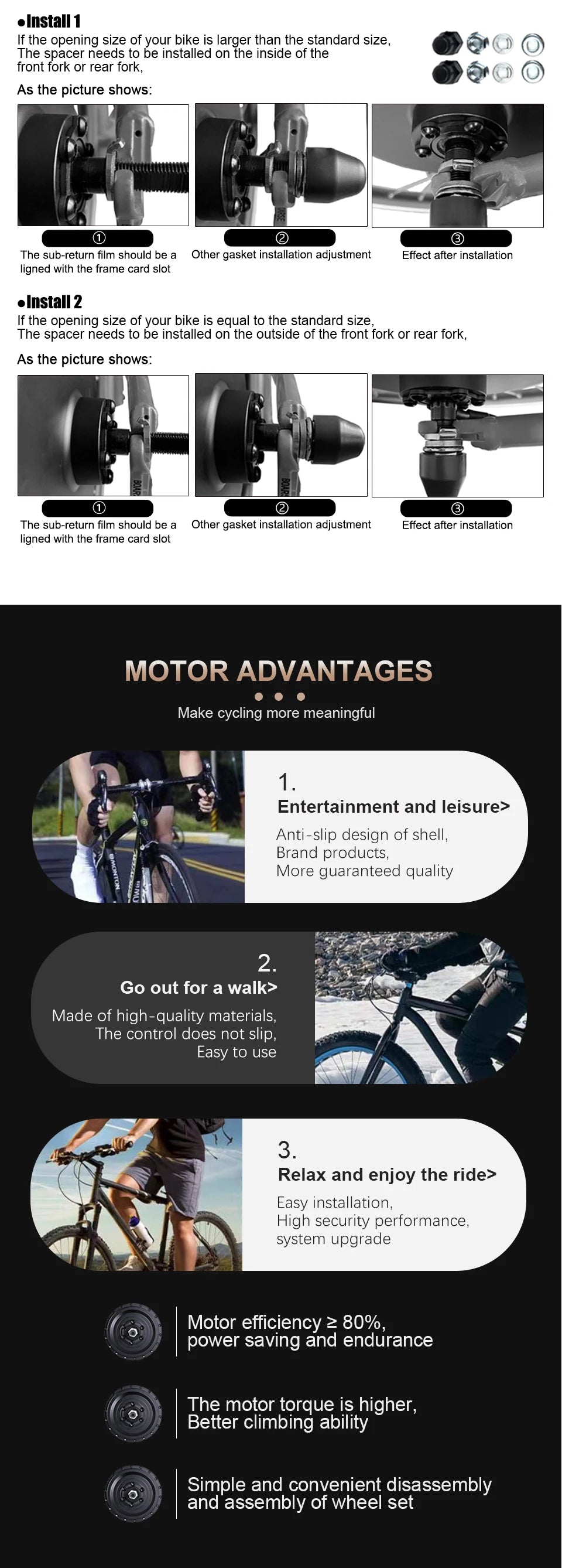 48V 1500W Rear Hub Motor E-Bike Conversion Kit