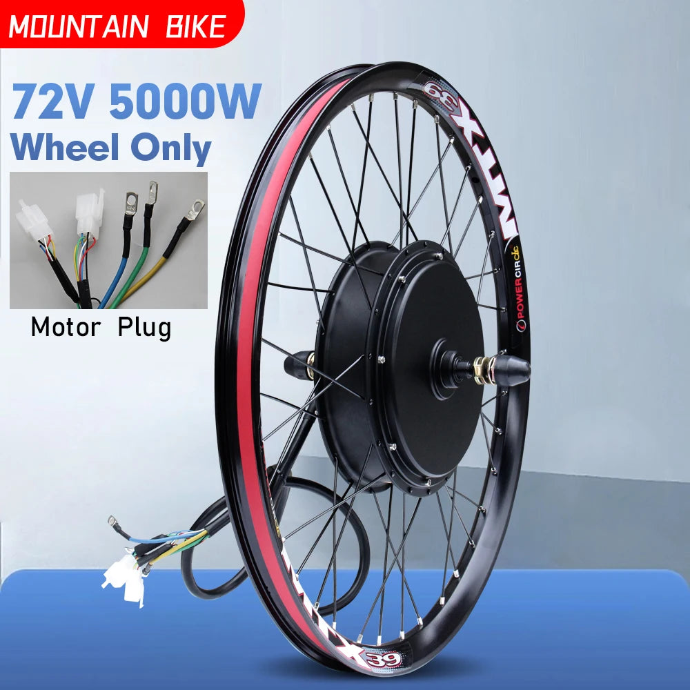 72V 5000W Rear Hub Motor E-Bike Conversion Kit (20"-29")