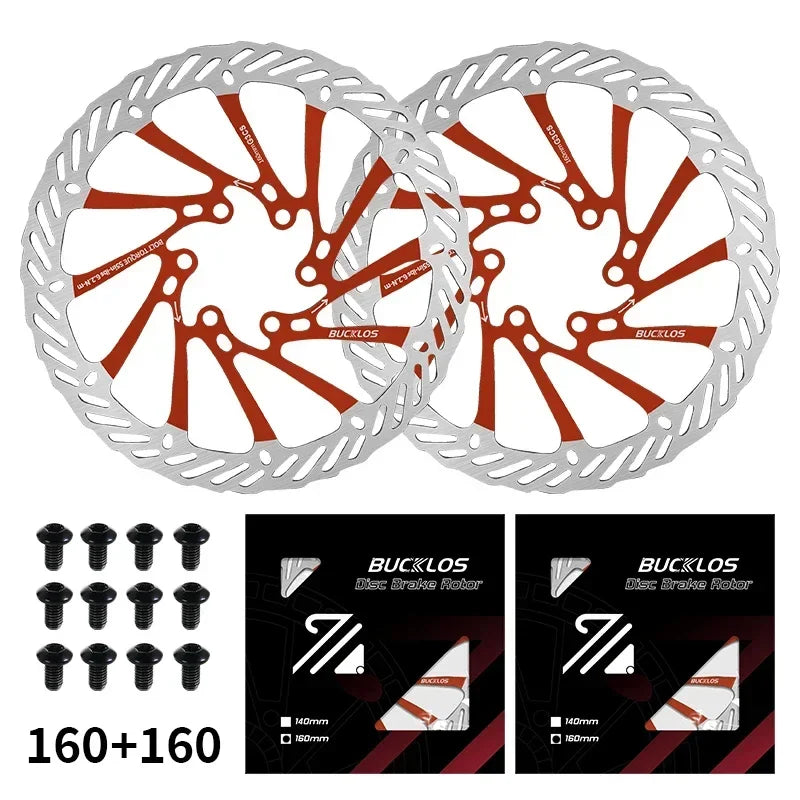 BUCKLOS Ultralight MTB Hydraulic Disc Brake Rotor — 160/180/203mm with 6 Bolts