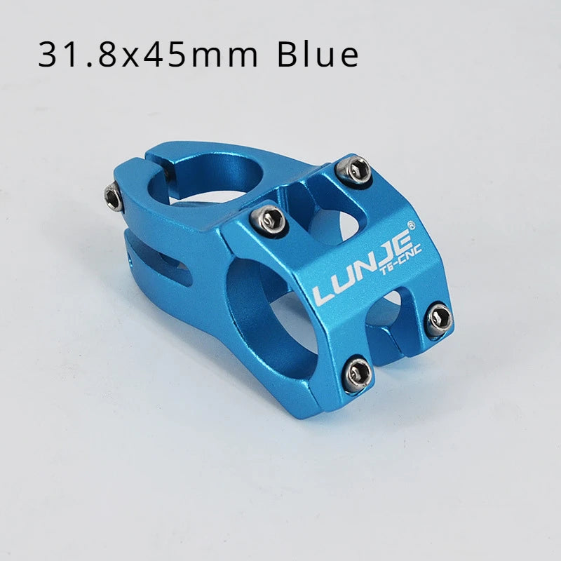 LUNJE MTB Short Handlebar Stem — 45mm, Fits 25.4mm & 31.8mm Handlebars