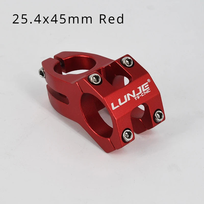 LUNJE MTB Short Handlebar Stem — 45mm, Fits 25.4mm & 31.8mm Handlebars