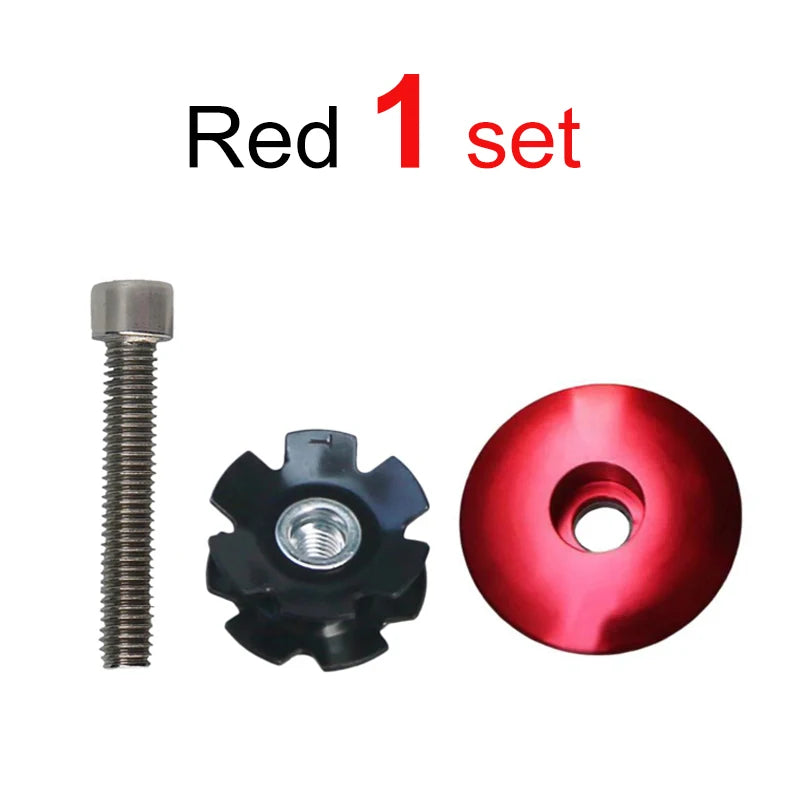 Bike Headset Stem Cap Set with Screw Bolt & Star Nut (1-1/8" 28.6mm)