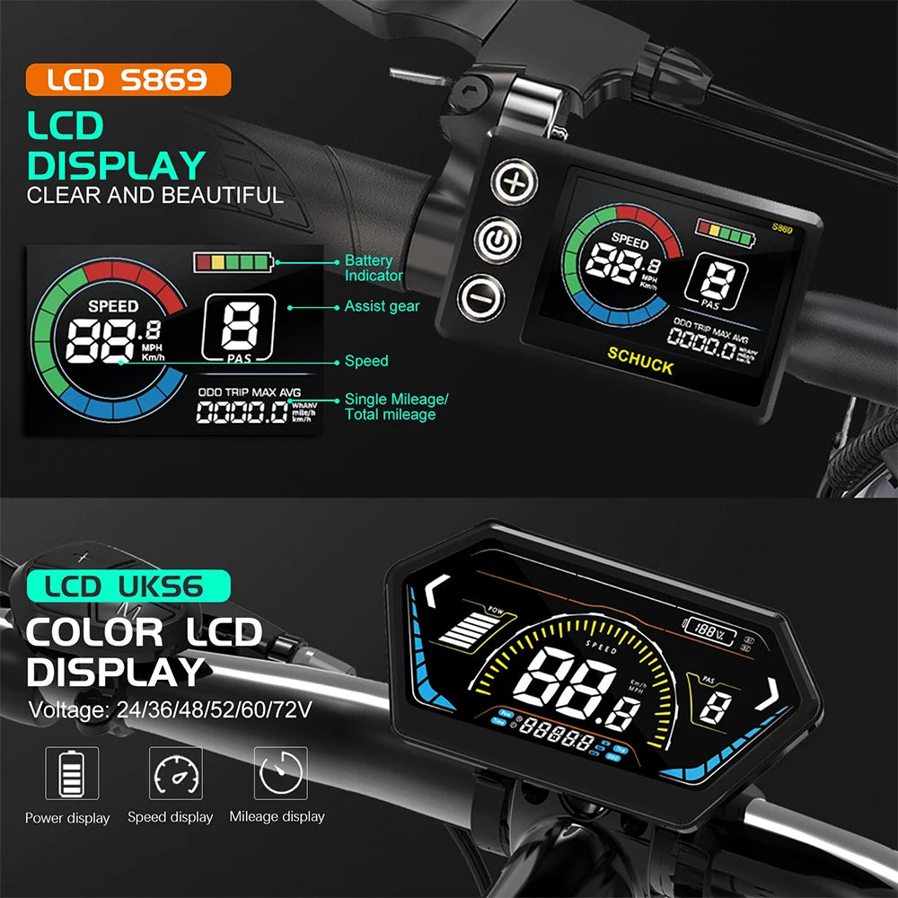 72V 5000W Rear Hub Motor E-Bike Conversion Kit (20"-29")