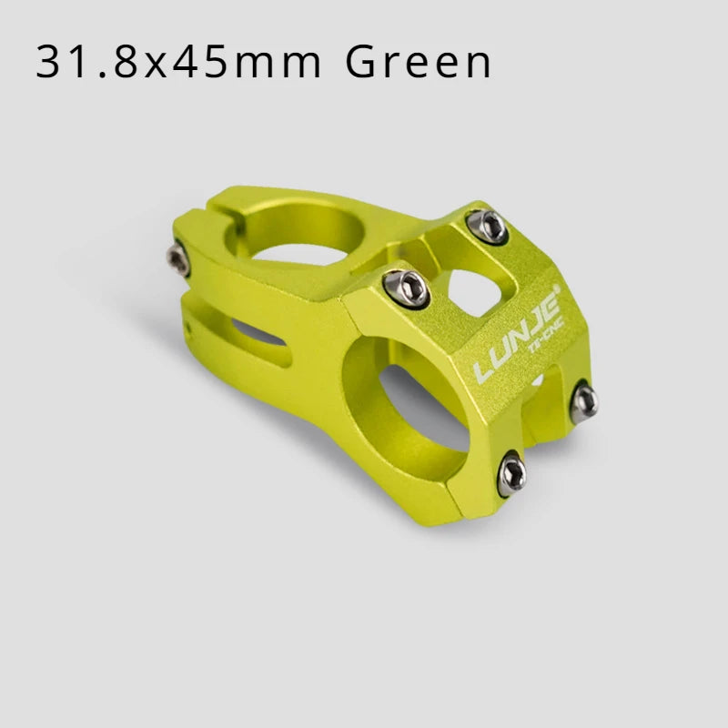 LUNJE MTB Short Handlebar Stem — 45mm, Fits 25.4mm & 31.8mm Handlebars