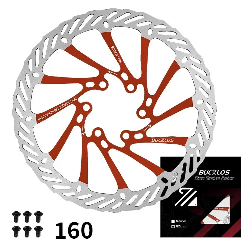 BUCKLOS Ultralight MTB Hydraulic Disc Brake Rotor — 160/180/203mm with 6 Bolts
