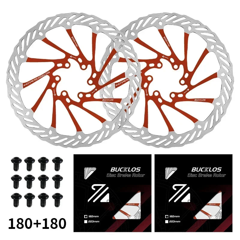 BUCKLOS Ultralight MTB Hydraulic Disc Brake Rotor — 160/180/203mm with 6 Bolts