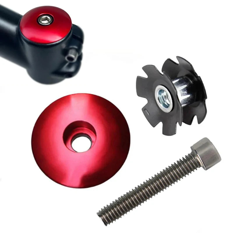 Bike Headset Stem Cap Set with Screw Bolt & Star Nut (1-1/8" 28.6mm)