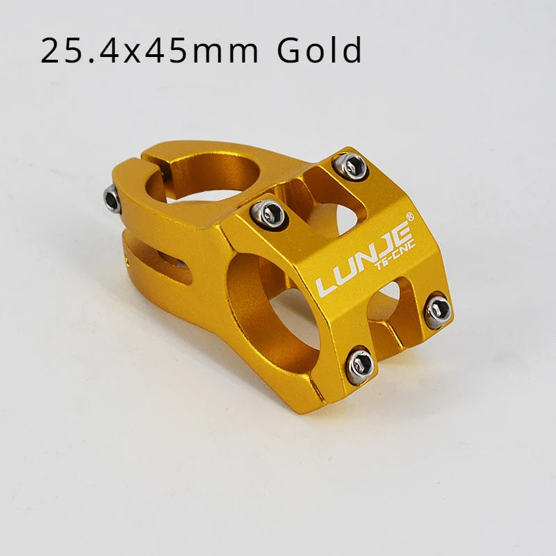 LUNJE MTB Short Handlebar Stem — 45mm, Fits 25.4mm & 31.8mm Handlebars