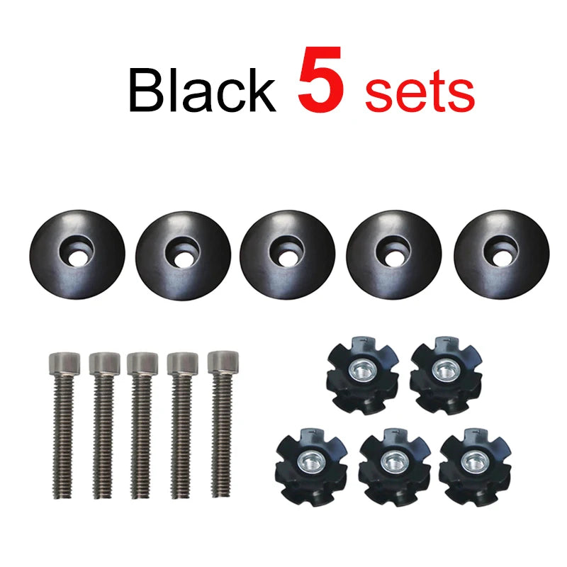 Bike Headset Stem Cap Set with Screw Bolt & Star Nut (1-1/8" 28.6mm)