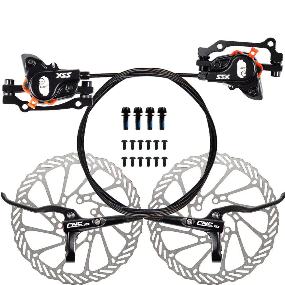 CNC XS990 Hydraulic MTB Disc Brake Set — Calipers, Levers & Rotors for Mountain Bikes