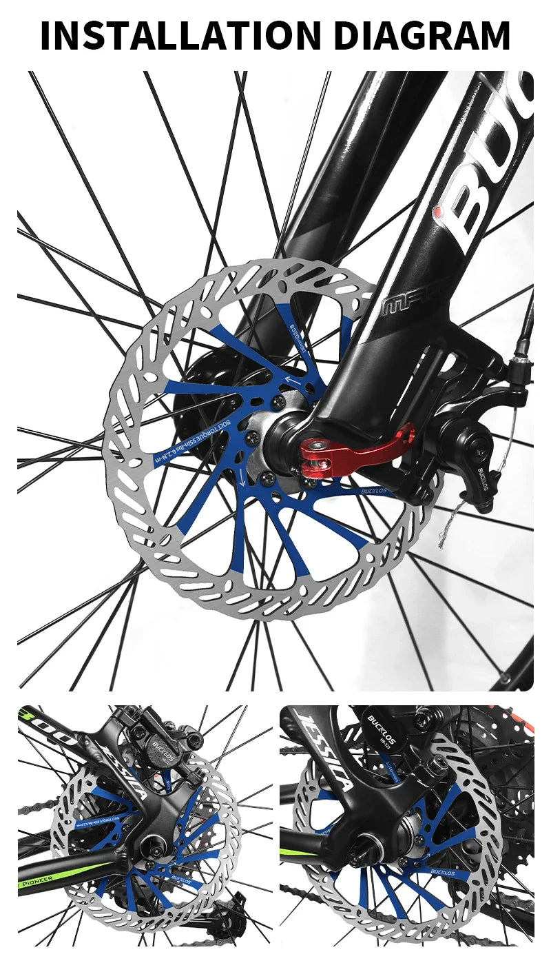 BUCKLOS Ultralight MTB Hydraulic Disc Brake Rotor — 160/180/203mm with 6 Bolts