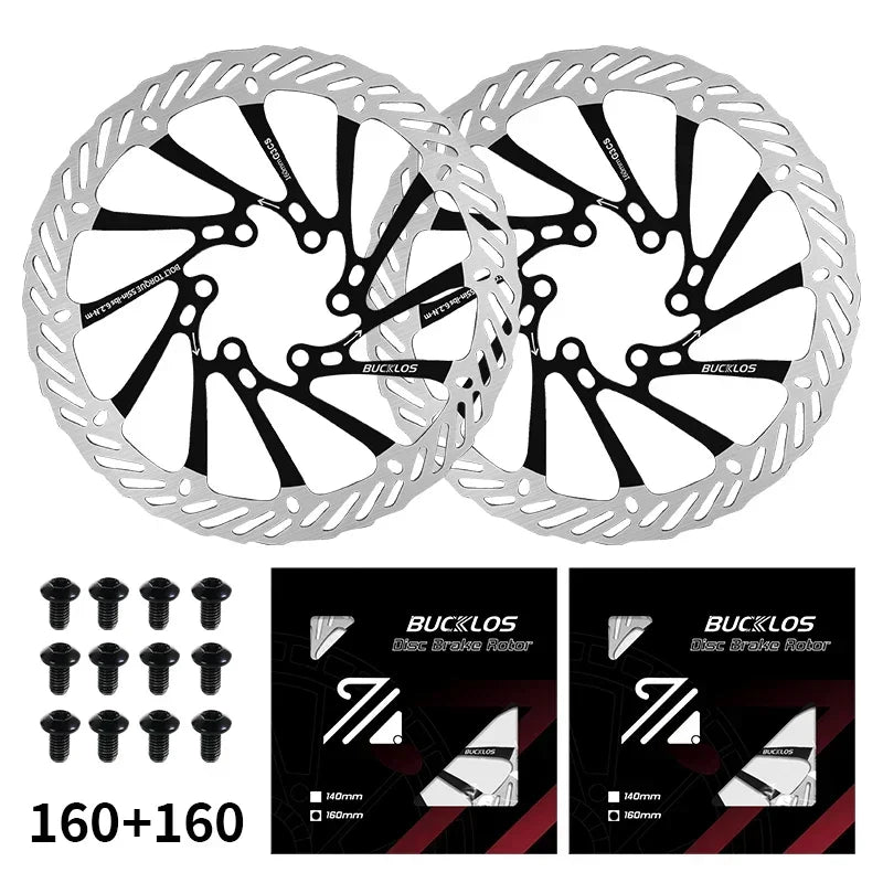 BUCKLOS Ultralight MTB Hydraulic Disc Brake Rotor — 160/180/203mm with 6 Bolts