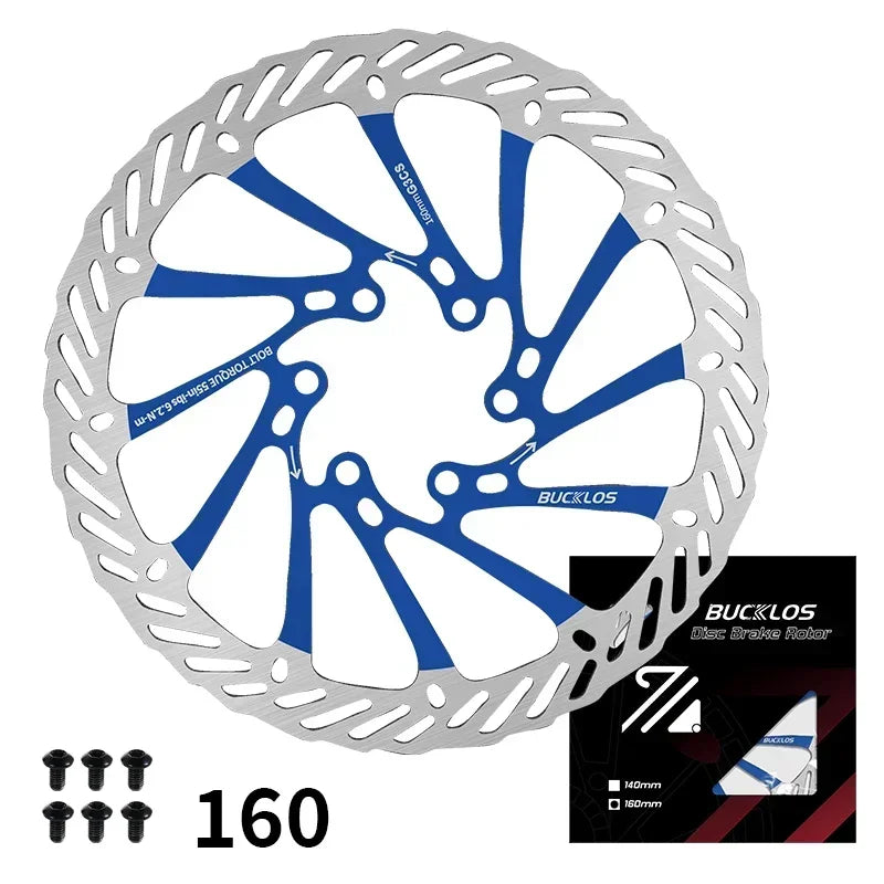 BUCKLOS Ultralight MTB Hydraulic Disc Brake Rotor — 160/180/203mm with 6 Bolts