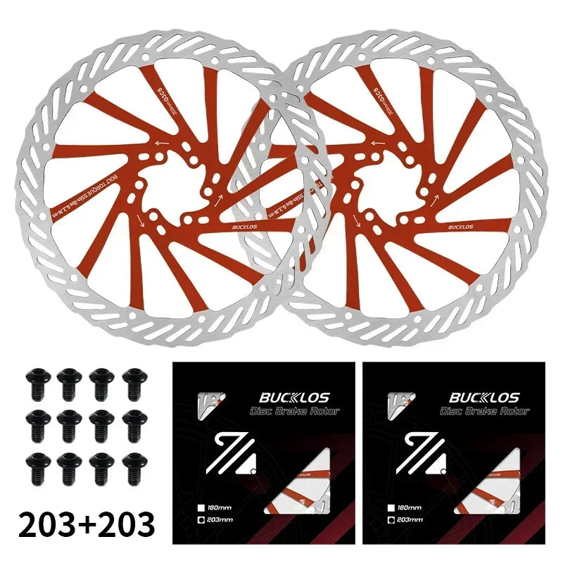 BUCKLOS Ultralight MTB Hydraulic Disc Brake Rotor — 160/180/203mm with 6 Bolts