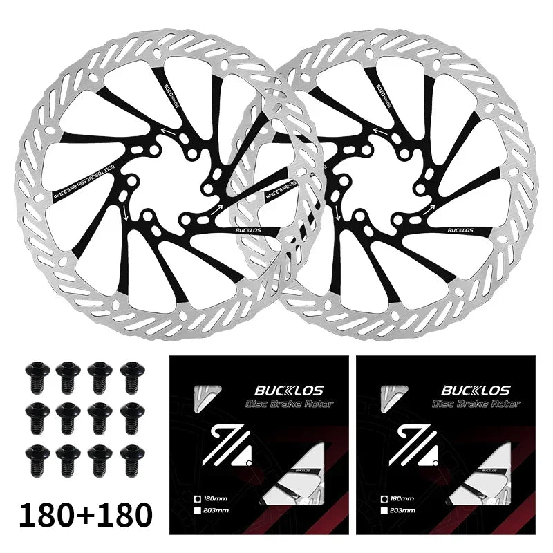 BUCKLOS Ultralight MTB Hydraulic Disc Brake Rotor — 160/180/203mm with 6 Bolts