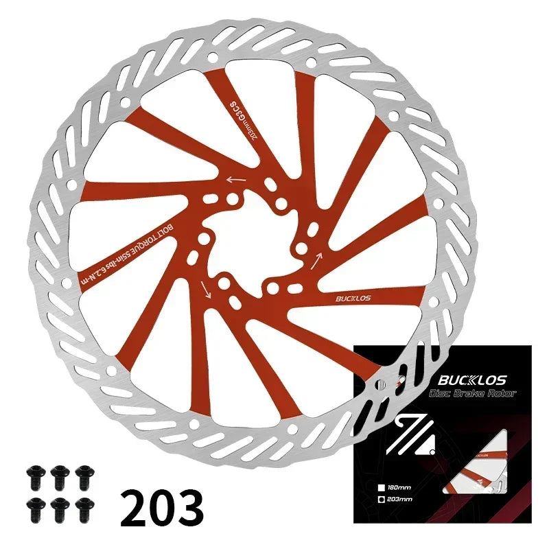 BUCKLOS Ultralight MTB Hydraulic Disc Brake Rotor — 160/180/203mm with 6 Bolts