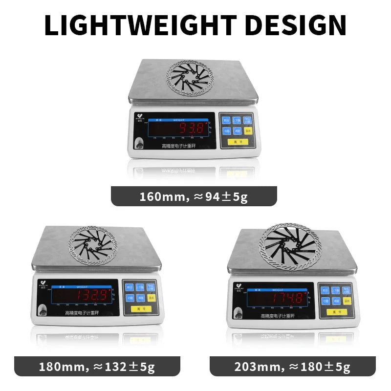 BUCKLOS Ultralight MTB Hydraulic Disc Brake Rotor — 160/180/203mm with 6 Bolts